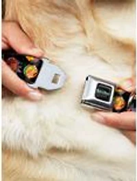 Rick and Morty Vaporwave Expressions Scattered Seatbelt Buckle Dog Collar