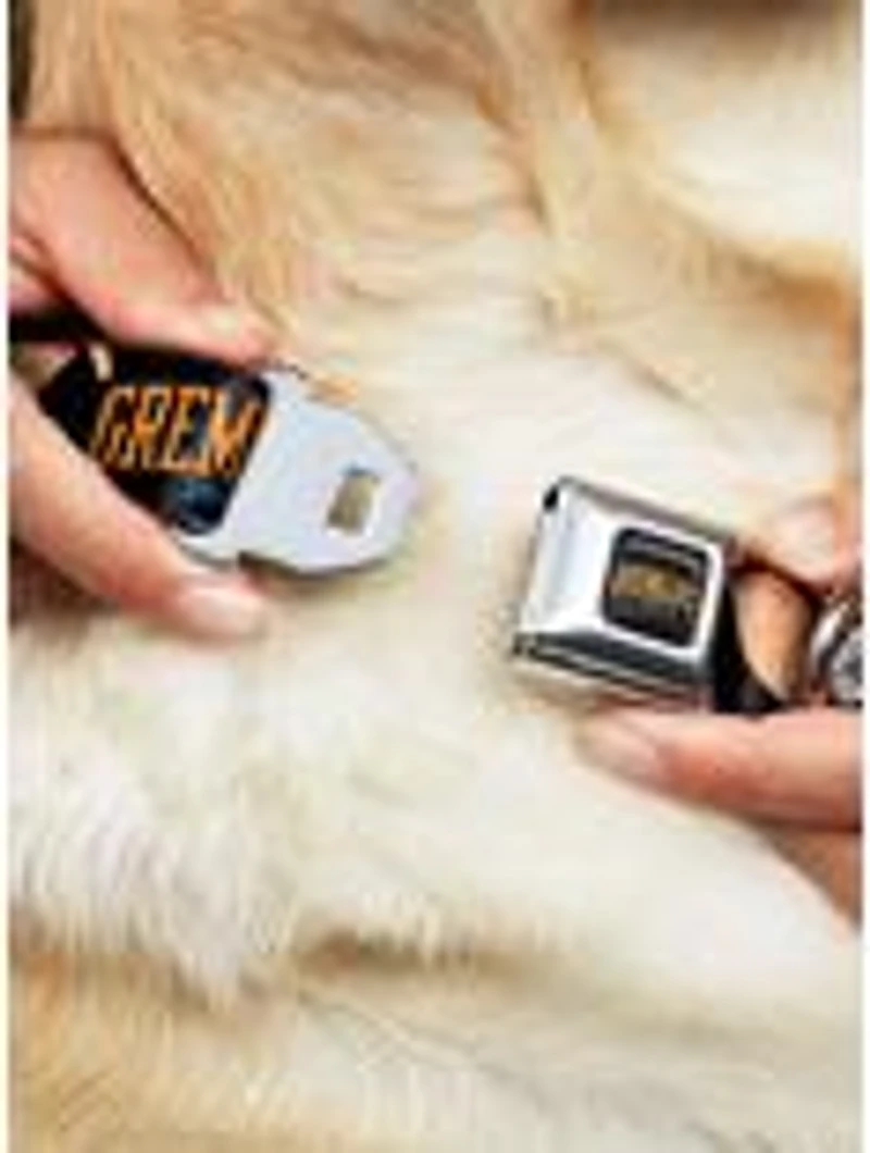 Gremlins 1984 Gizmo Face Close Up Black Seatbelt Buckle Dog Collar