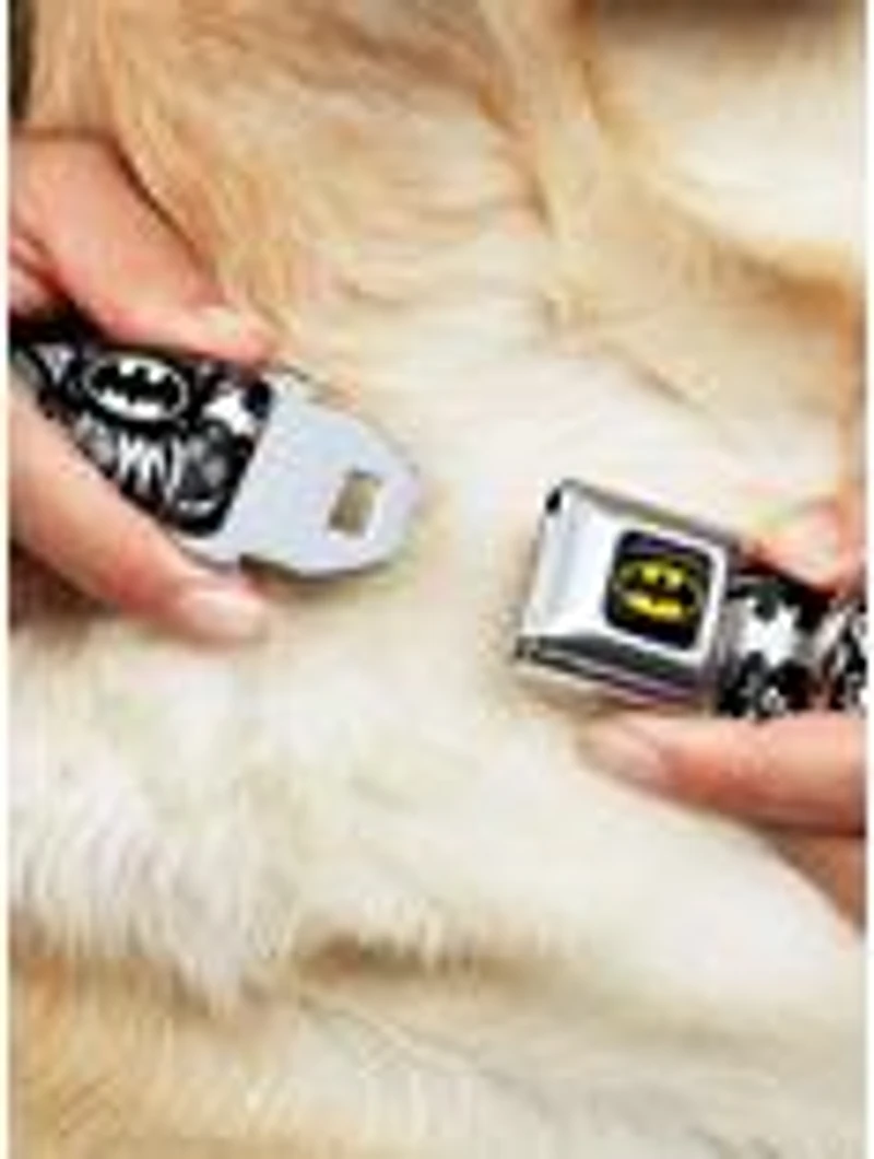 DC Comics Batman Gotham City Graffiti Collage Seatbelt Buckle Dog Collar