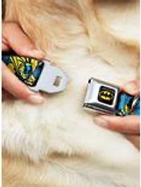 DC Comics Batman Poses and Logo Collage Seatbelt Buckle Dog Collar