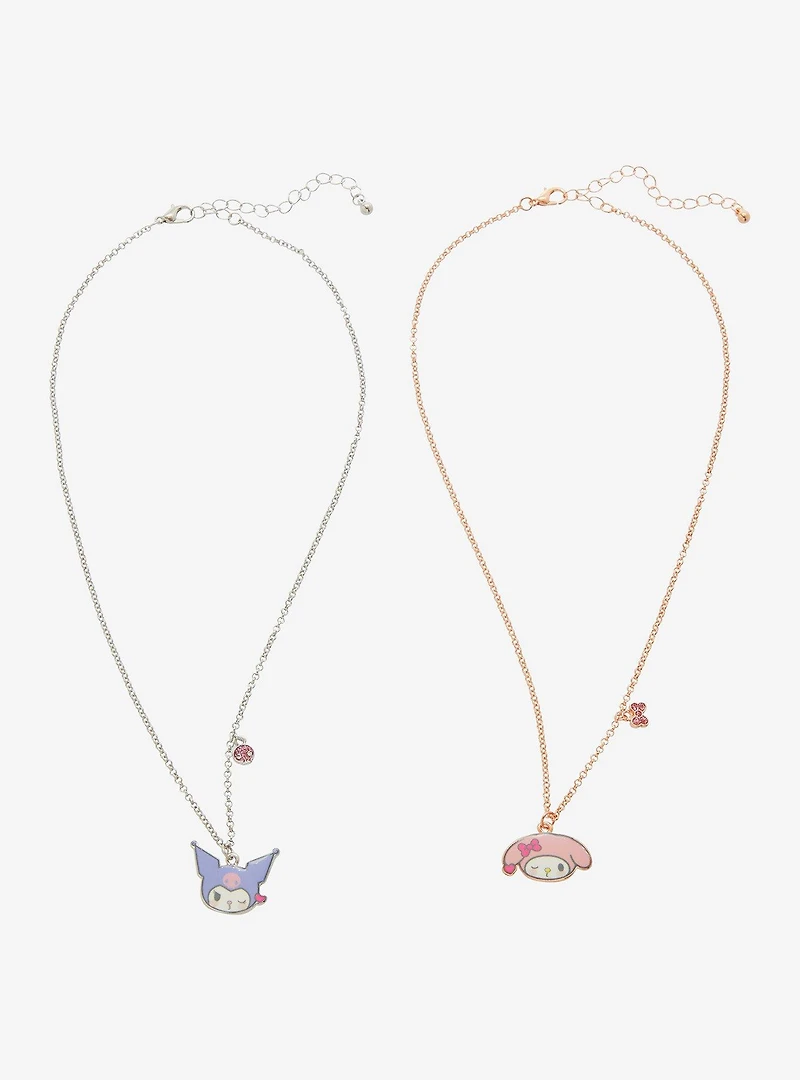 Kuromi & My Melody Kisses Best Friend Necklace Set