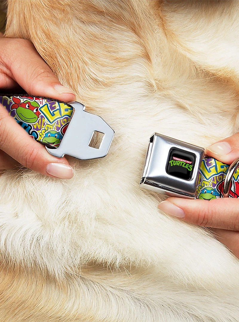 Teenage Mutant Ninja Turtles Sticker Slaps Seatbelt Buckle Dog Collar