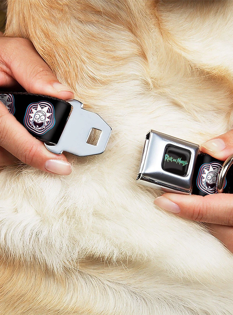 Rick and Morty Rick Vaporwave Bullseye Seatbelt Buckle Dog Collar