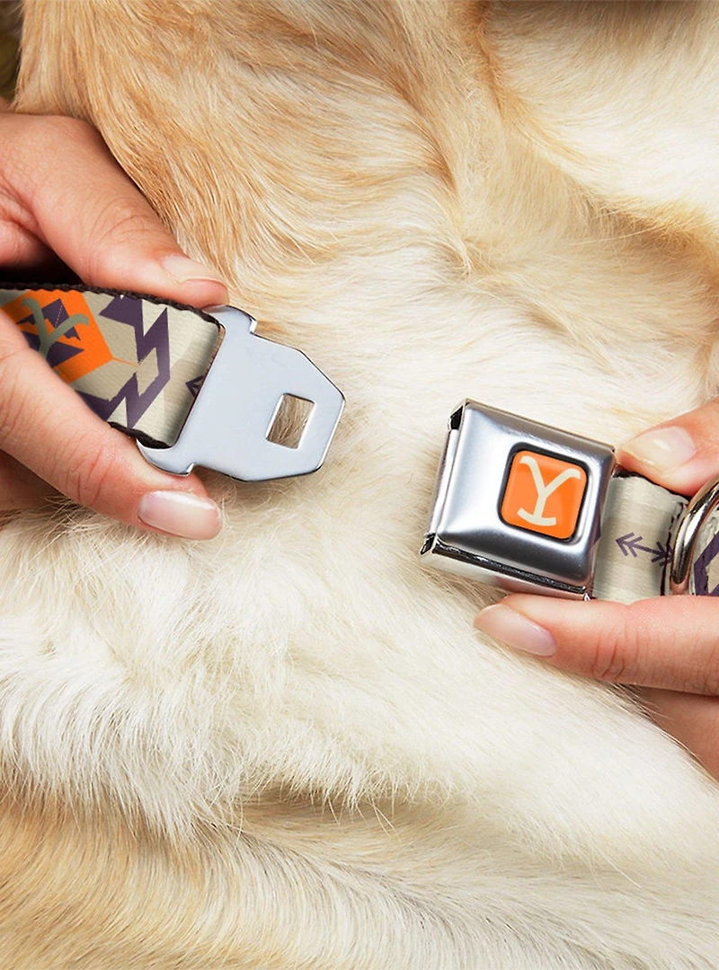 Yellowstone Y Logo Native American Tribal Seatbelt Buckle Dog Collar
