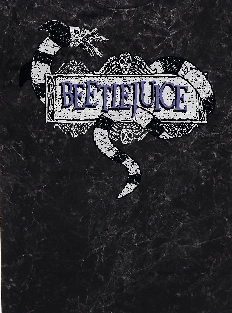 Beetlejuice Sandworm Logo Mineral Wash T-Shirt