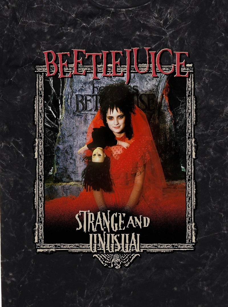 Beetlejuice Strange And Unusual Lydia Framed Mineral Wash T-Shirt