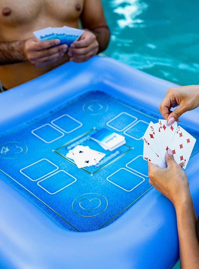 Inflatable Floating Game Table and Waterproof Playing Cards