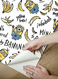 Minions Powered By Bananas Peel & Stick Wallpaper