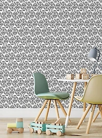 Minions Line Art Black Peel & Stick Wallpaper