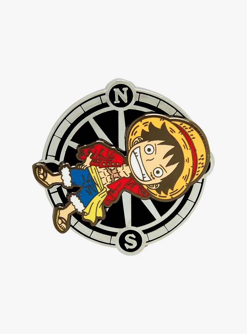One Piece Monkey D. Luffy Compass Spinning Enamel Pin - BoxLunch Exclusive