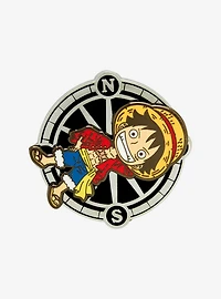 One Piece Monkey D. Luffy Compass Spinning Enamel Pin - BoxLunch Exclusive