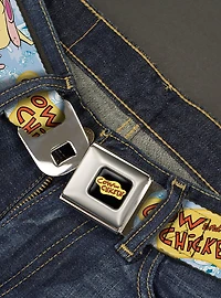 Cow And Chicken Title Logo And Character Poses Youth Seatbelt Belt
