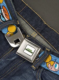 Dexter's Laboratory Title Logo With Dexter And Dee Dee Youth Seatbelt Belt