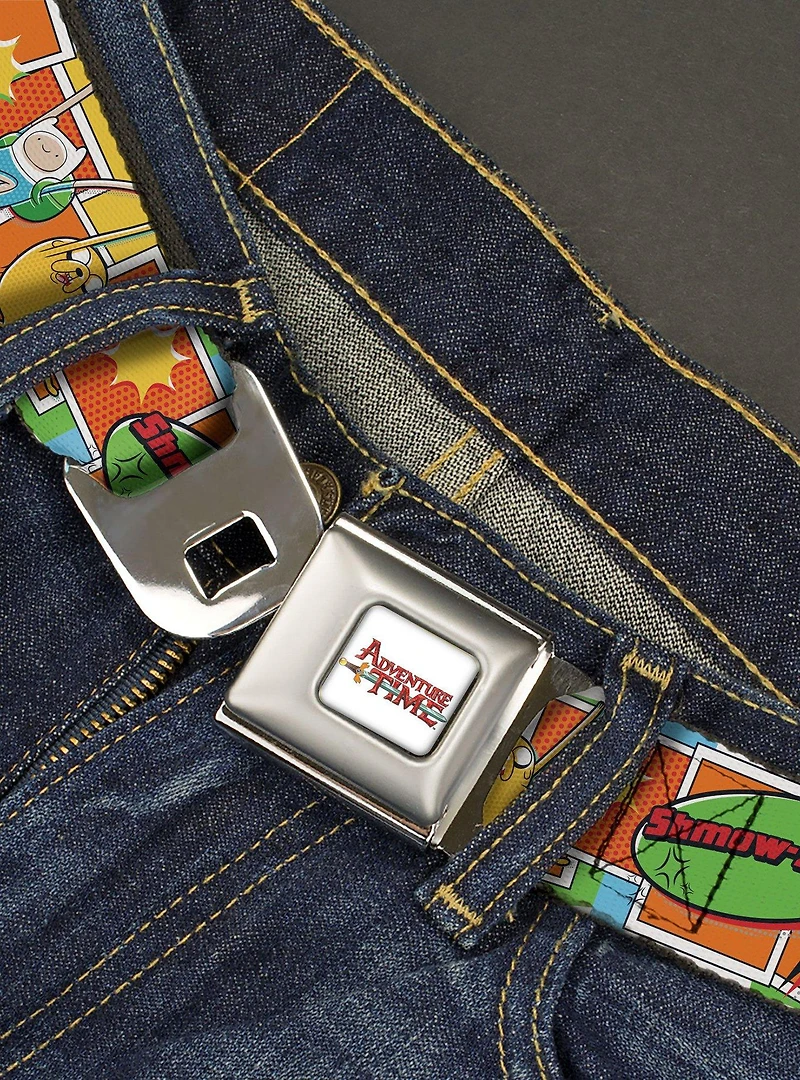 Adventure Time Finn And Jake Shmow Zow Comic Pose Youth Seatbelt Belt