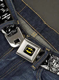 DC Comics Batman The Dark Knight And Joker Smiling Close Up Youth Seatbelt Belt