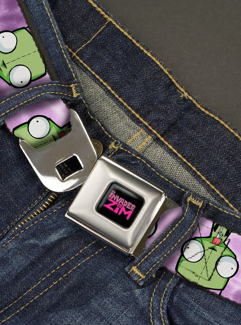 Invader Zim Gir Flip Poses Tie Dye Youth Seatbelt Belt
