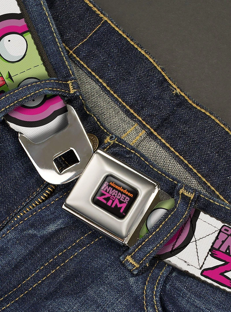 Invader Zim Title Logo And GIR Pose Close Ups Youth Seatbelt Belt
