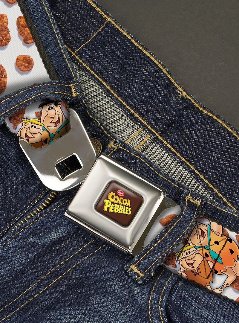 The Flintstones Cocoa Pebbles Fred And Barney Pose And Cereal Youth Seatbelt Belt