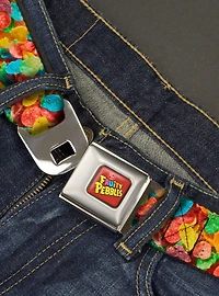 The Flintstones Fruity Pebbles Vivid Cereal Close Up Youth Seatbelt Belt