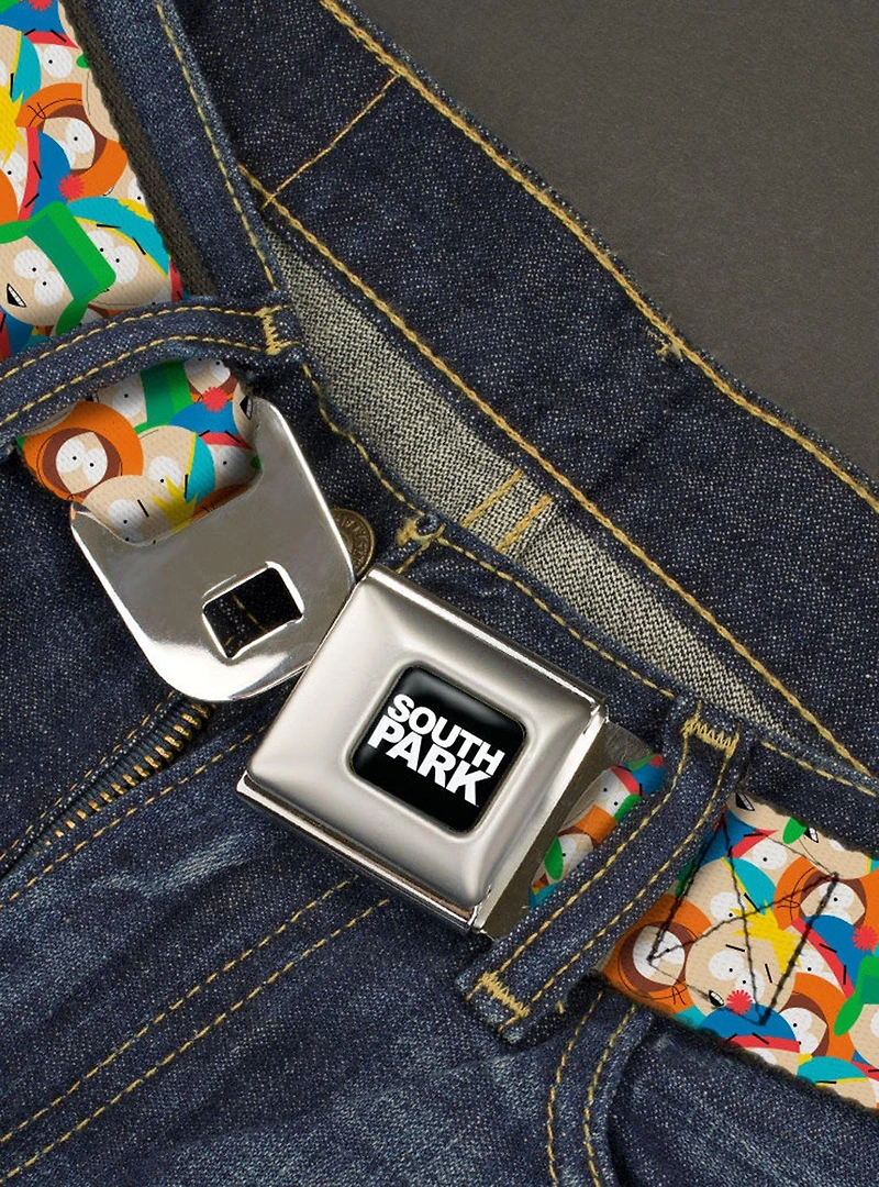 South Park Boys Expressions Stacked Youth Seatbelt Belt