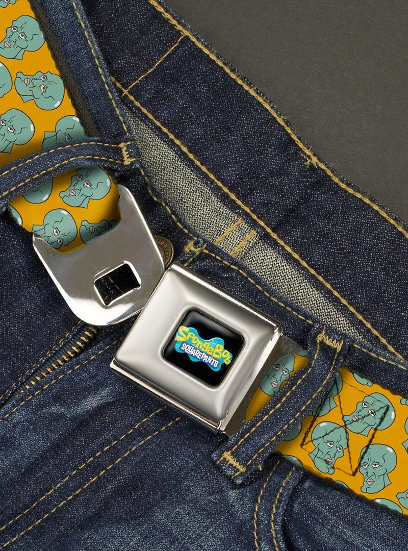 SpongeBob SquarePants Handsome Squidward Face Scattered Youth Seatbelt Belt