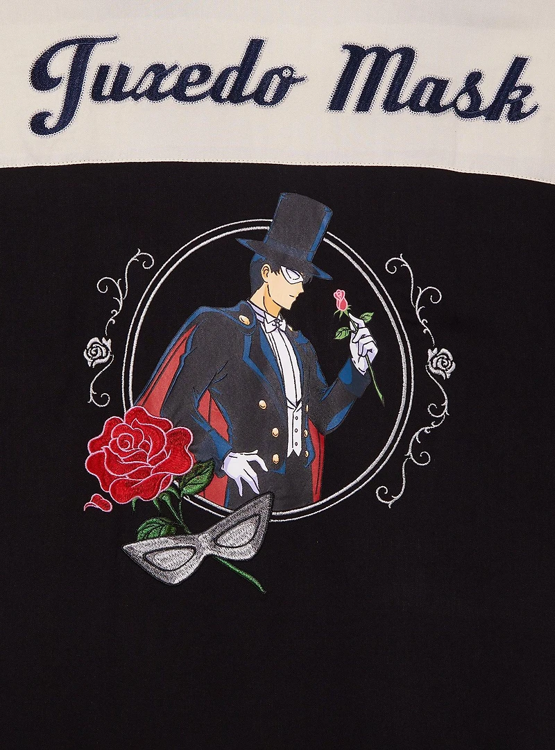 Pretty Guardian Sailor Moon Tuxedo Mask Roses Western Woven Button-Up - BoxLunch Exclusive