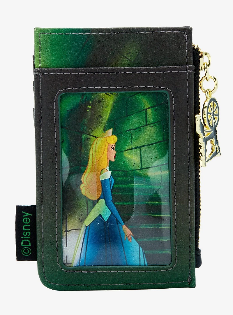 Loungefly Disney Sleeping Beauty Maleficent & Aurora Spinning Wheel Cardholder — BoxLunch Exclusive