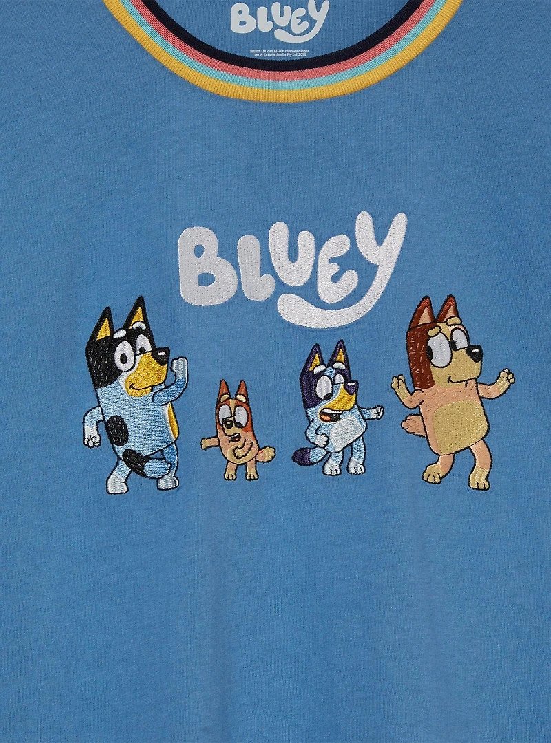 Bluey Heeler Family Line Up Embroidered Women's T-Shirt — BoxLunch Exclusive