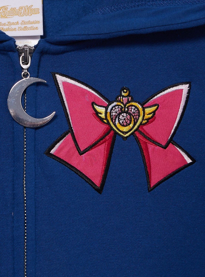 Pretty Guardian Sailor Moon Bow Women's Zippered Hoodie - BoxLunch Exclusive
