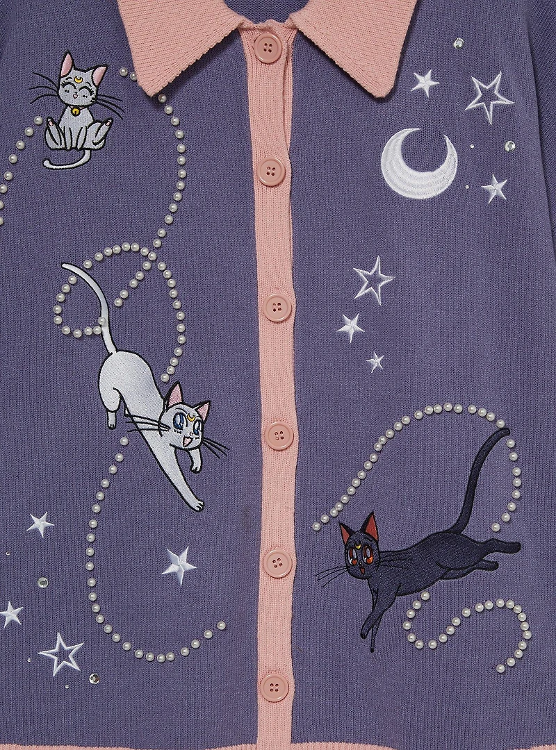 Pretty Guardian Sailor Moon Luna, Artemis, & Diana Starry Women's Plus Cardigan - BoxLunch Exclusive
