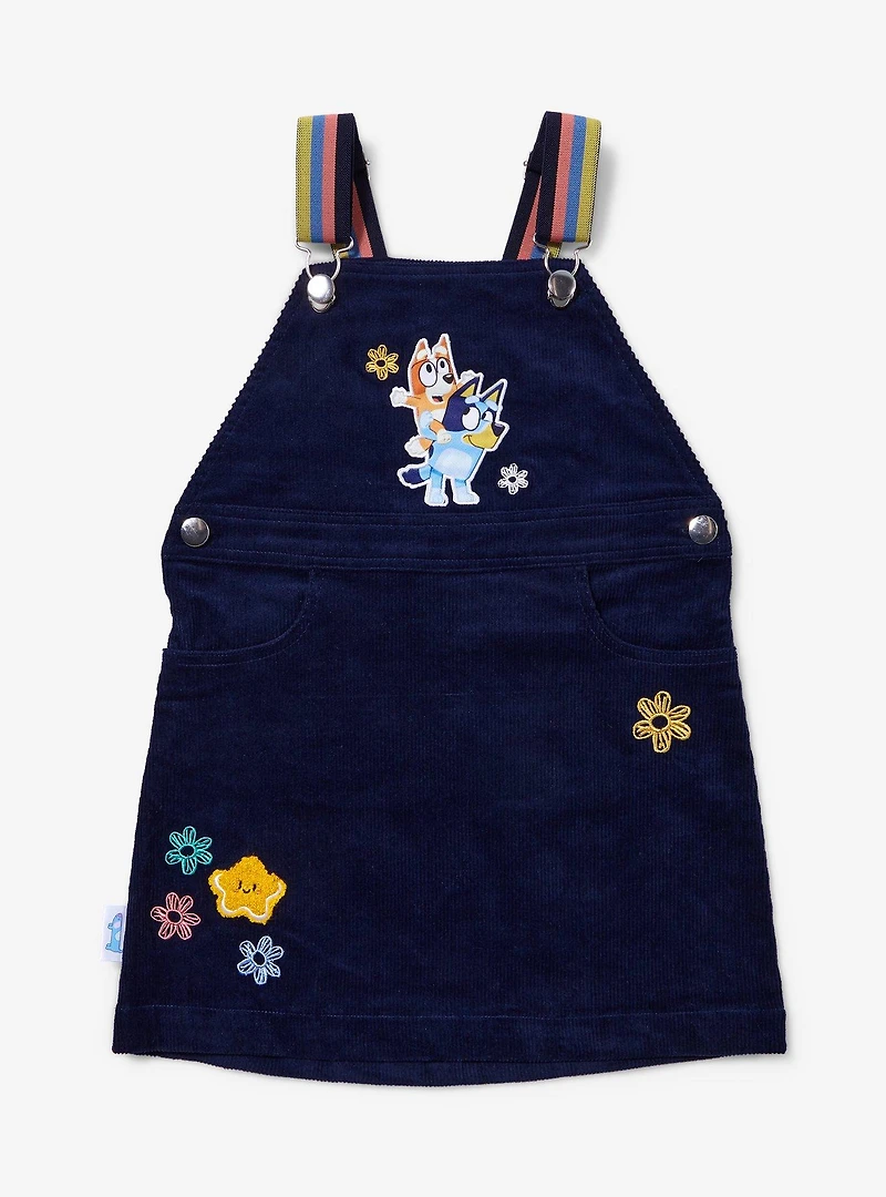 Bluey Bingo & Floral Corduroy Toddler Overall Dress - BoxLunch Exclusive