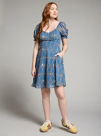 Studio Ghibli Howl's Moving Castle Diamond Icons Allover Print Smock Dress - BoxLunch Exclusive