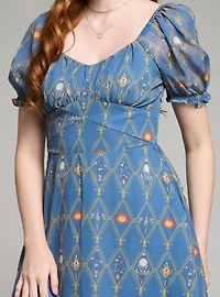 Studio Ghibli Howl's Moving Castle Diamond Icons Allover Print Smock Dress - BoxLunch Exclusive