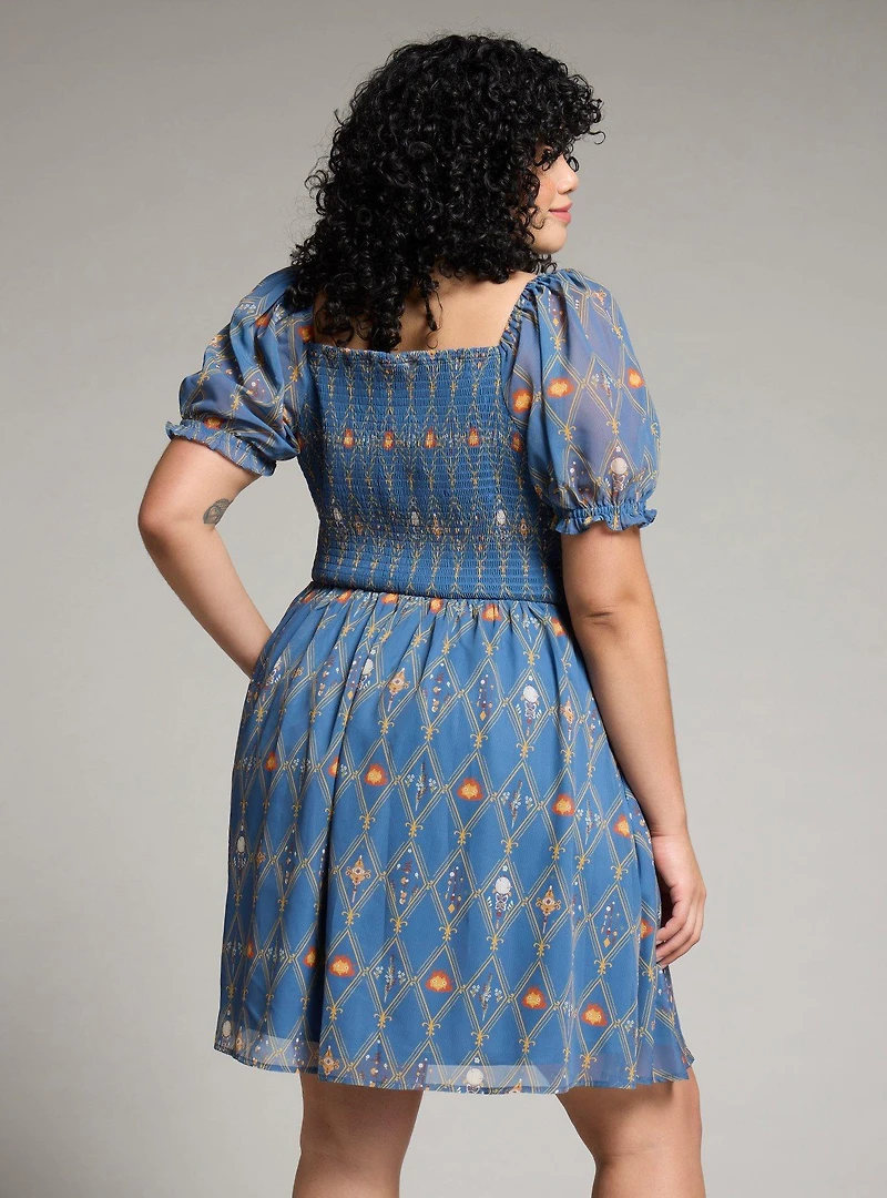 Studio Ghibli Howl's Moving Castle Diamond Icons Allover Print Plus Smock Dress - BoxLunch Exclusive
