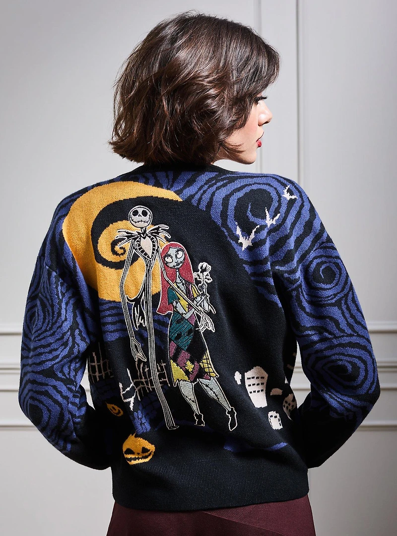 Disney The Nightmare Before Christmas Jack & Sally Spiral Hill Cardigan - BoxLunch Exclusive