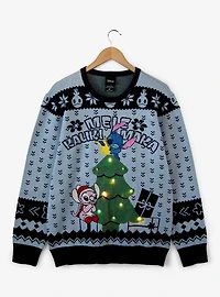Disney Lilo & Stitch Angel Christmas Tree Holiday Light-Up Sweater - BoxLunch Exclusive