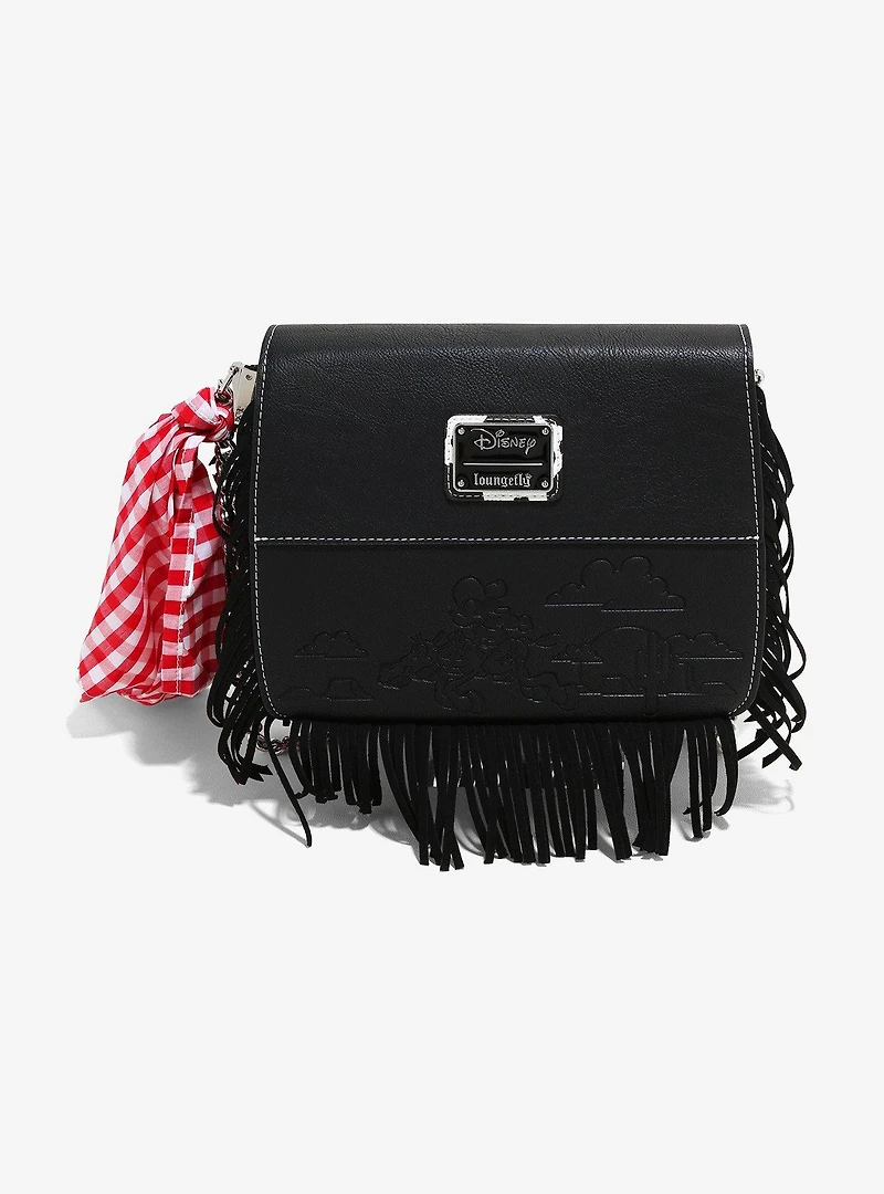 Loungefly Disney Mickey Mouse Western Fringe Crossbody Bag