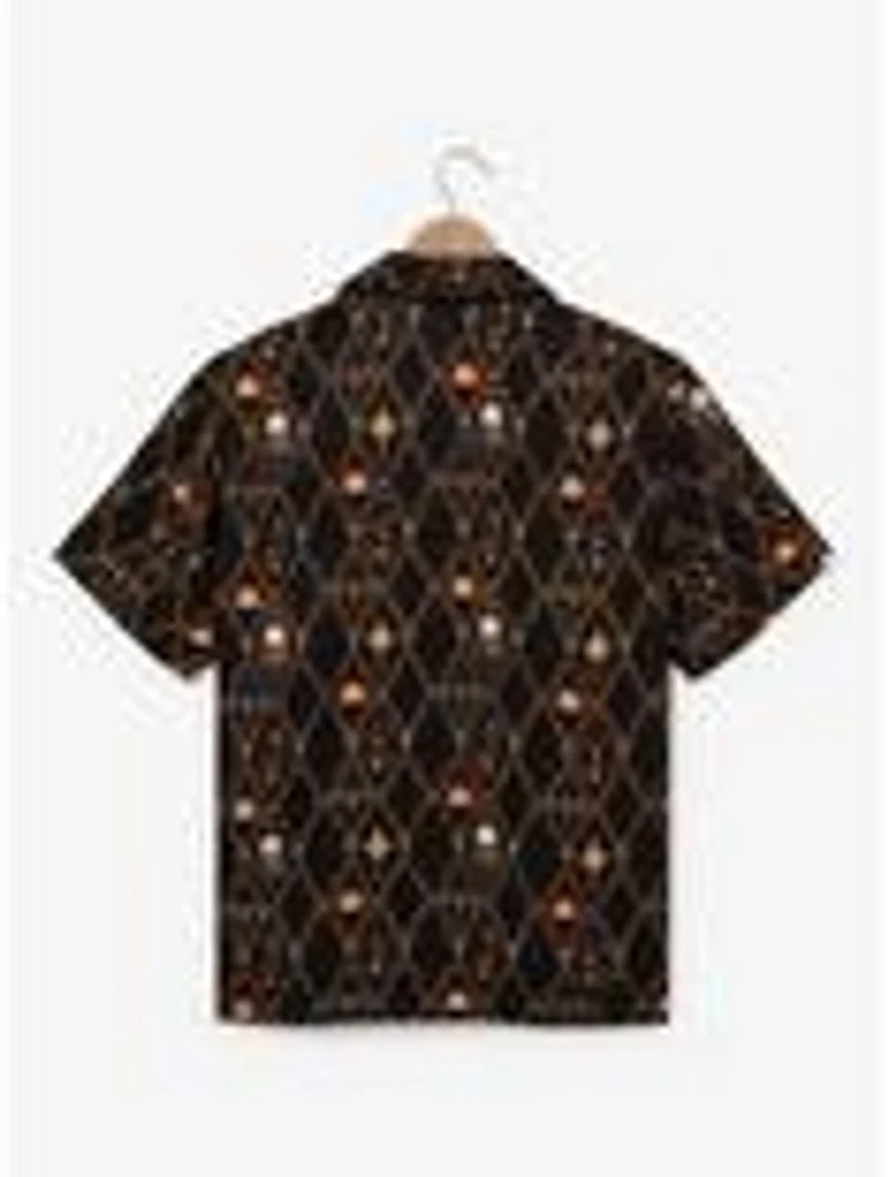 Studio Ghibli Howl's Moving Castle Calcifer Diamond Allover Print Woven Button-Up - BoxLunch Exclusive