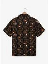 Studio Ghibli Howl's Moving Castle Calcifer Diamond Allover Print Woven Button-Up - BoxLunch Exclusive