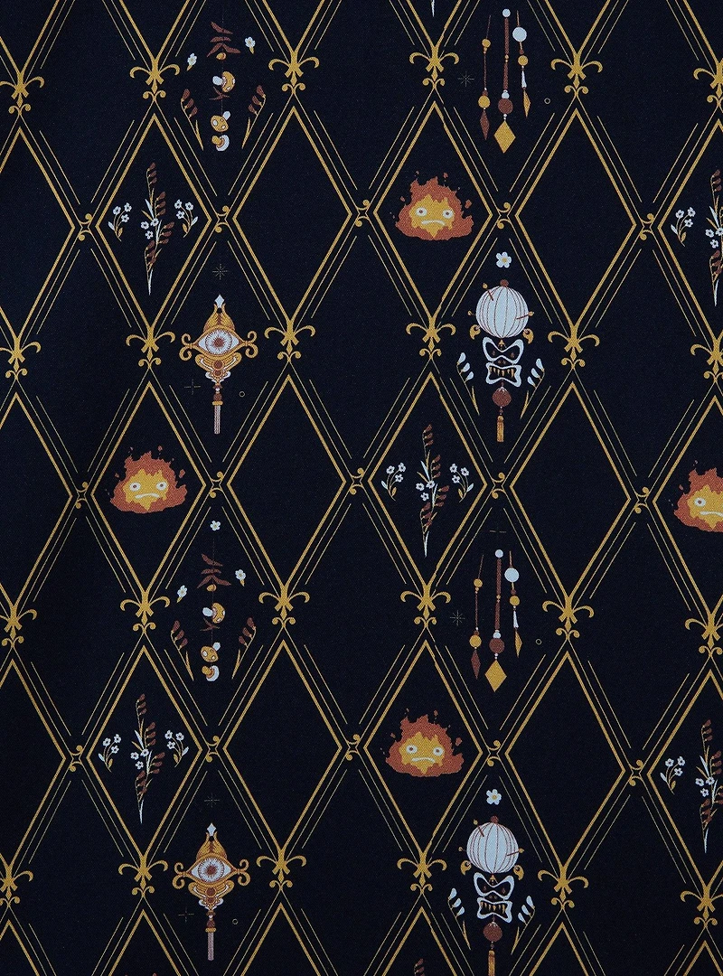 Studio Ghibli Howl's Moving Castle Calcifer Diamond Allover Print Woven Button-Up - BoxLunch Exclusive