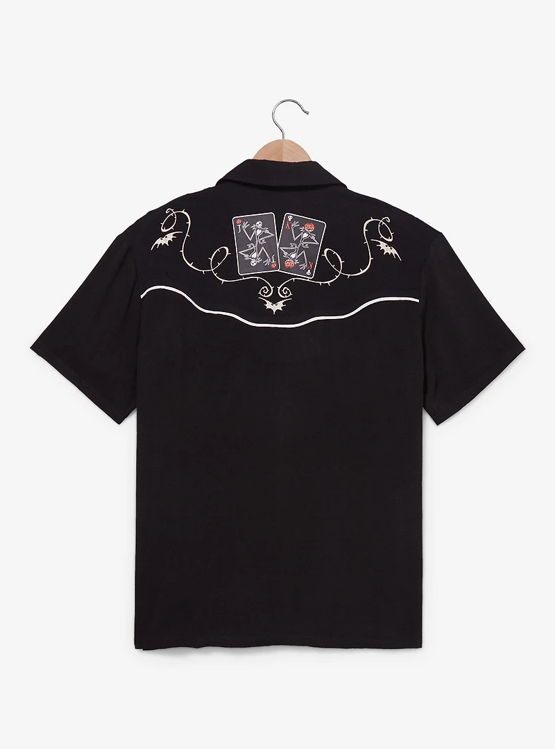 Our Universe Disney The Nightmare Before Christmas Jack Skellington Western Playing Cards Button-Up - BoxLunch Exclusive