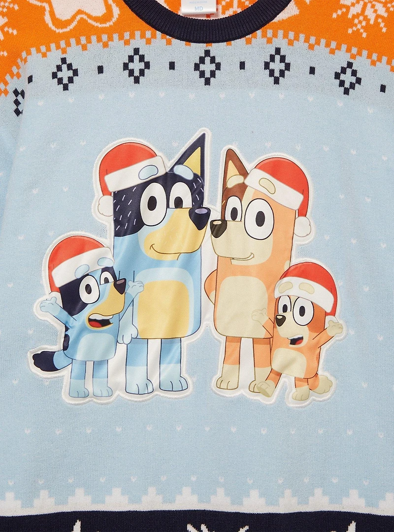 Bluey Heeler Family Santa Hat Holiday Sweater — BoxLunch Exclusive