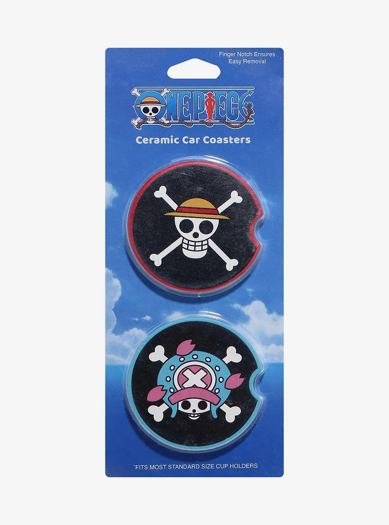 One Piece Jolly Roger Car Coaster Set