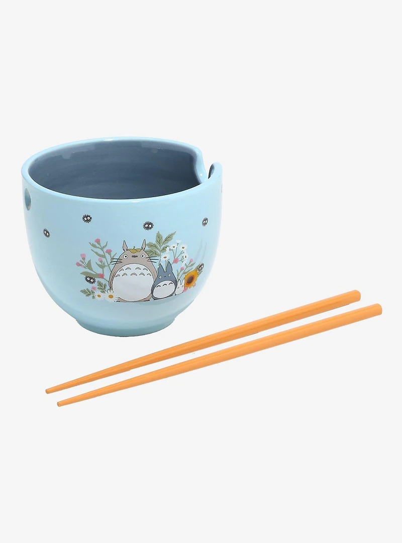 Studio Ghibli My Neighbor Totoro Floral Totoros Ramen Bowl with Chopsticks - BoxLunch Exclusive