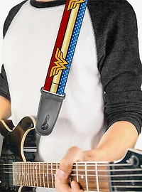 DC Comics Wonder Woman Logo Stripe Stars Guitar Strap