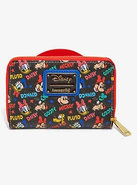 Loungefly Mickey Mouse and Friends Classic Stars Allover Print Small Zip Wallet