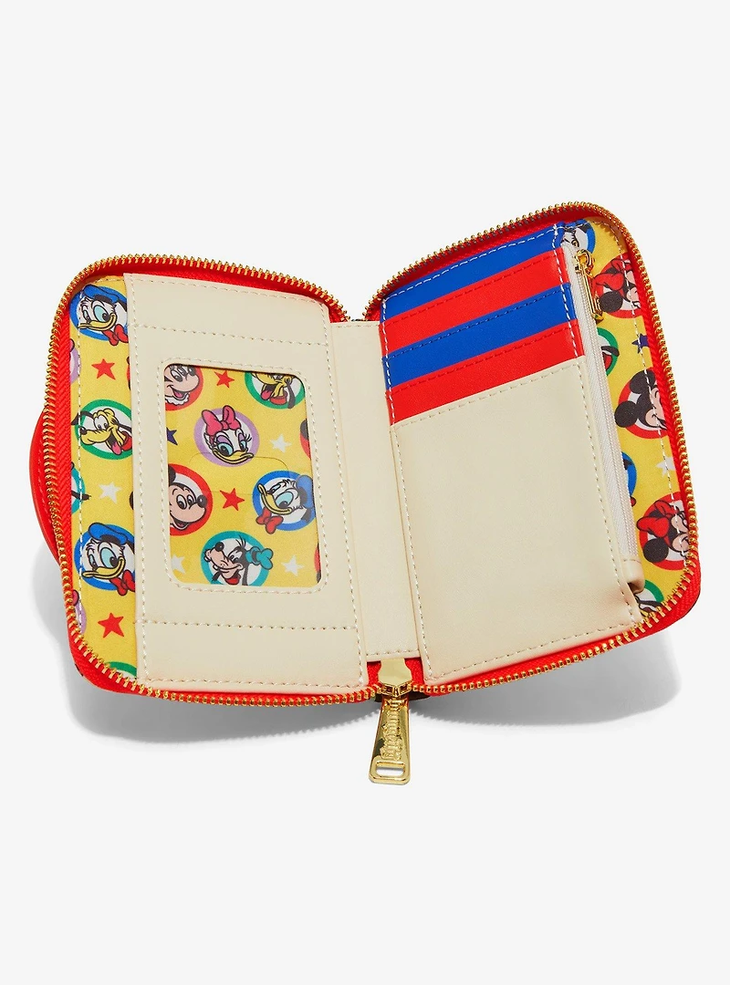 Loungefly Mickey Mouse and Friends Classic Stars Allover Print Small Zip Wallet