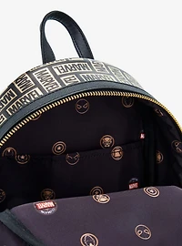 Loungefly Marvel Metallic Logo Allover Print Mini Backpack