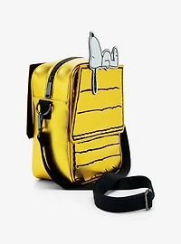 Loungefly Peanuts 75th Anniversary Snoopy on Doghouse Metallic Crossbody Bag
