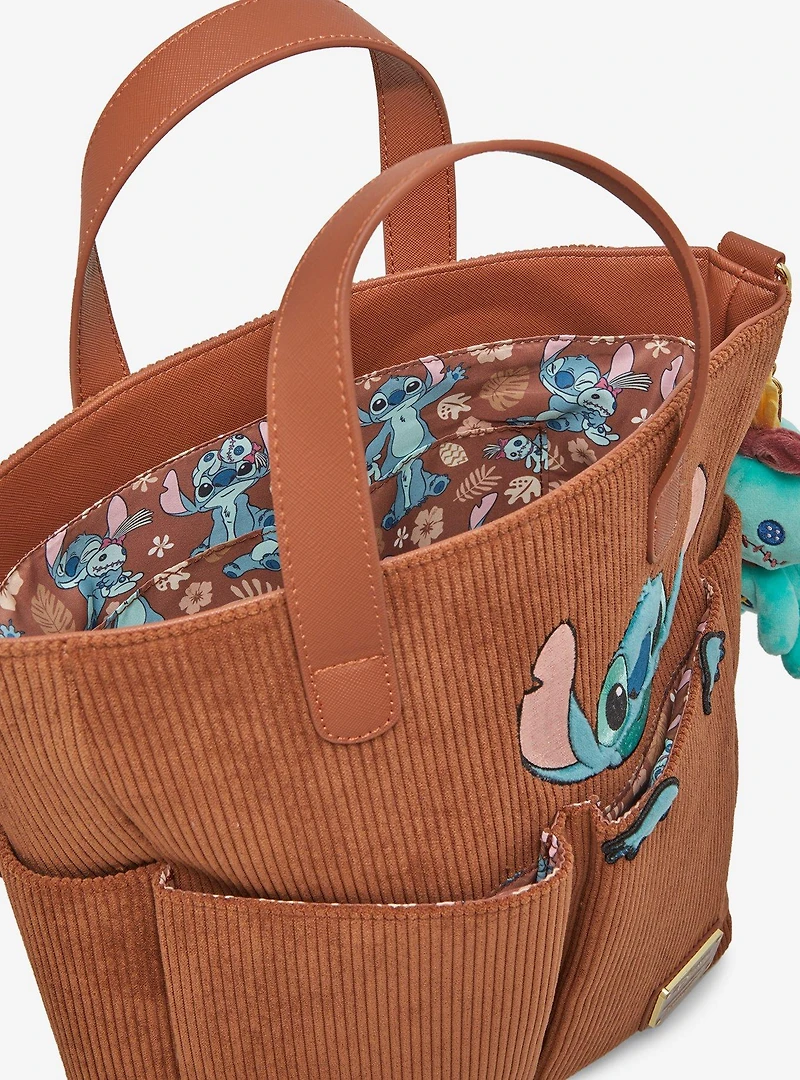 Loungefly Disney Lilo & Stitch Corduroy Stitch & Scrump Tote Bag - BoxLunch Exclusive